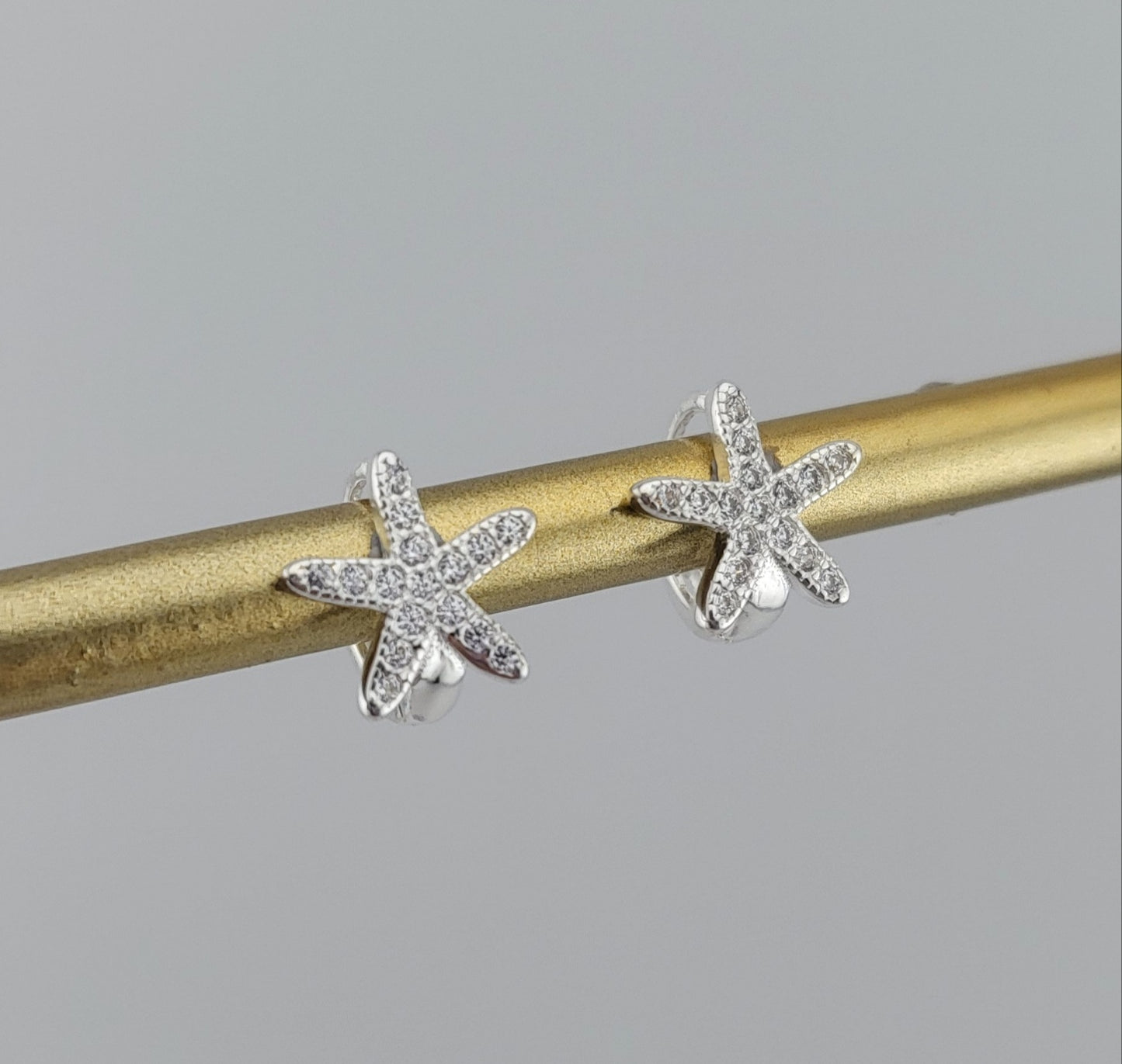 Sterling Silver Starfish Huggies