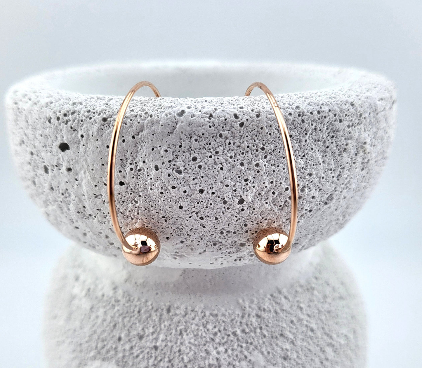 Rose Gold Plated Sterling Silver Orbit Open Huggies