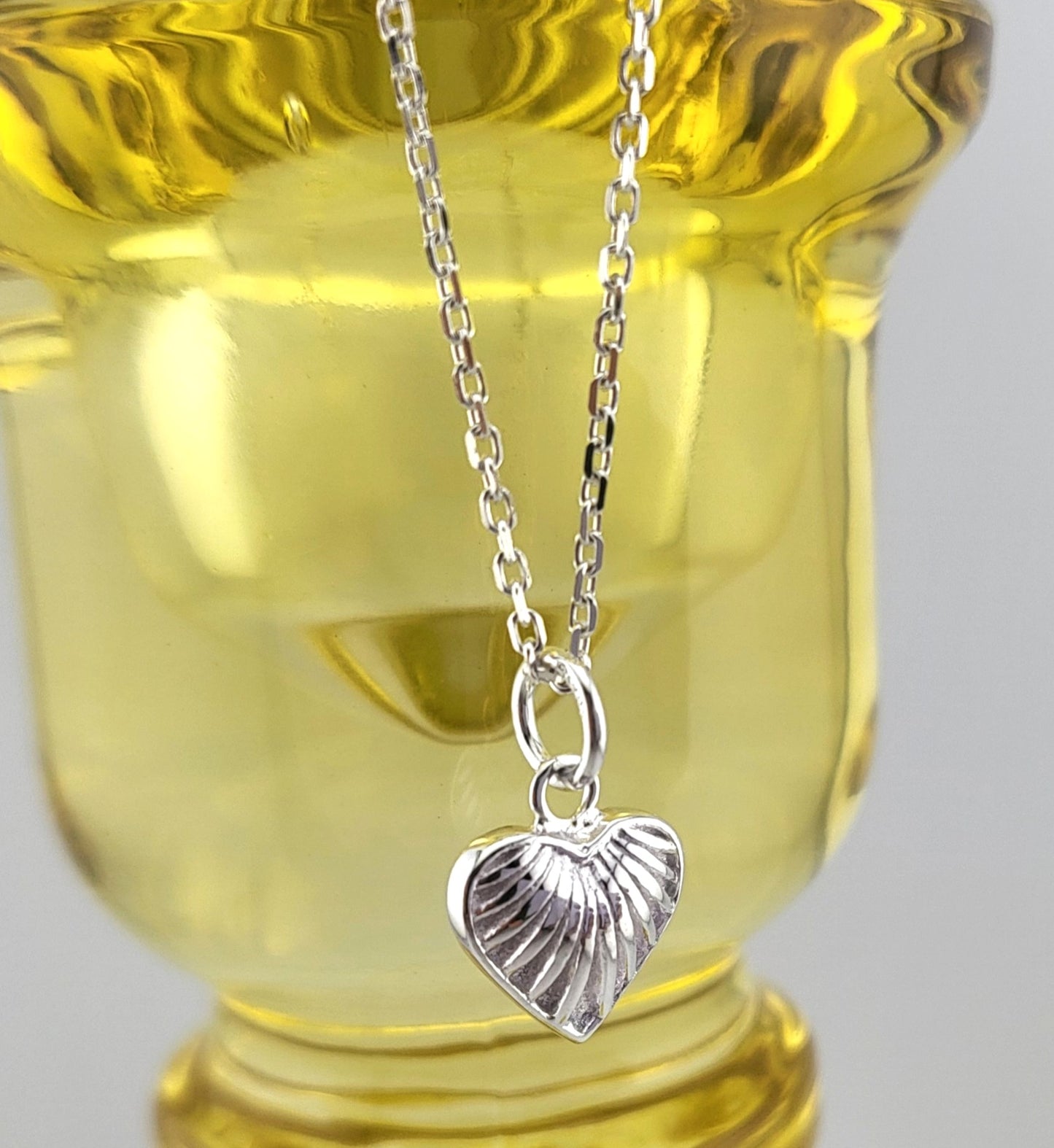 Sterling Silver Mini Shell Heart Necklace