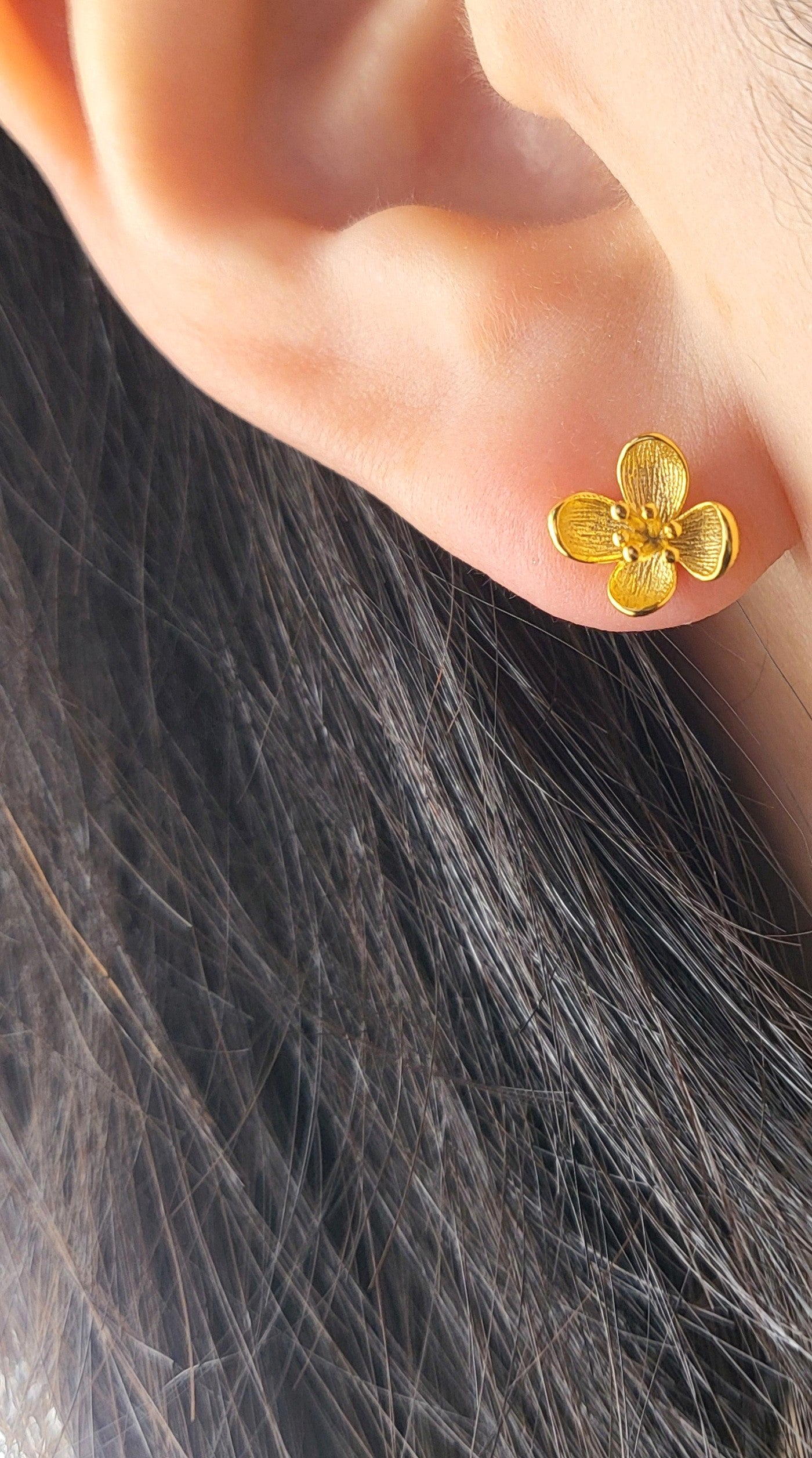 Gold Plated Sterling Silver Petite Meadow Studs