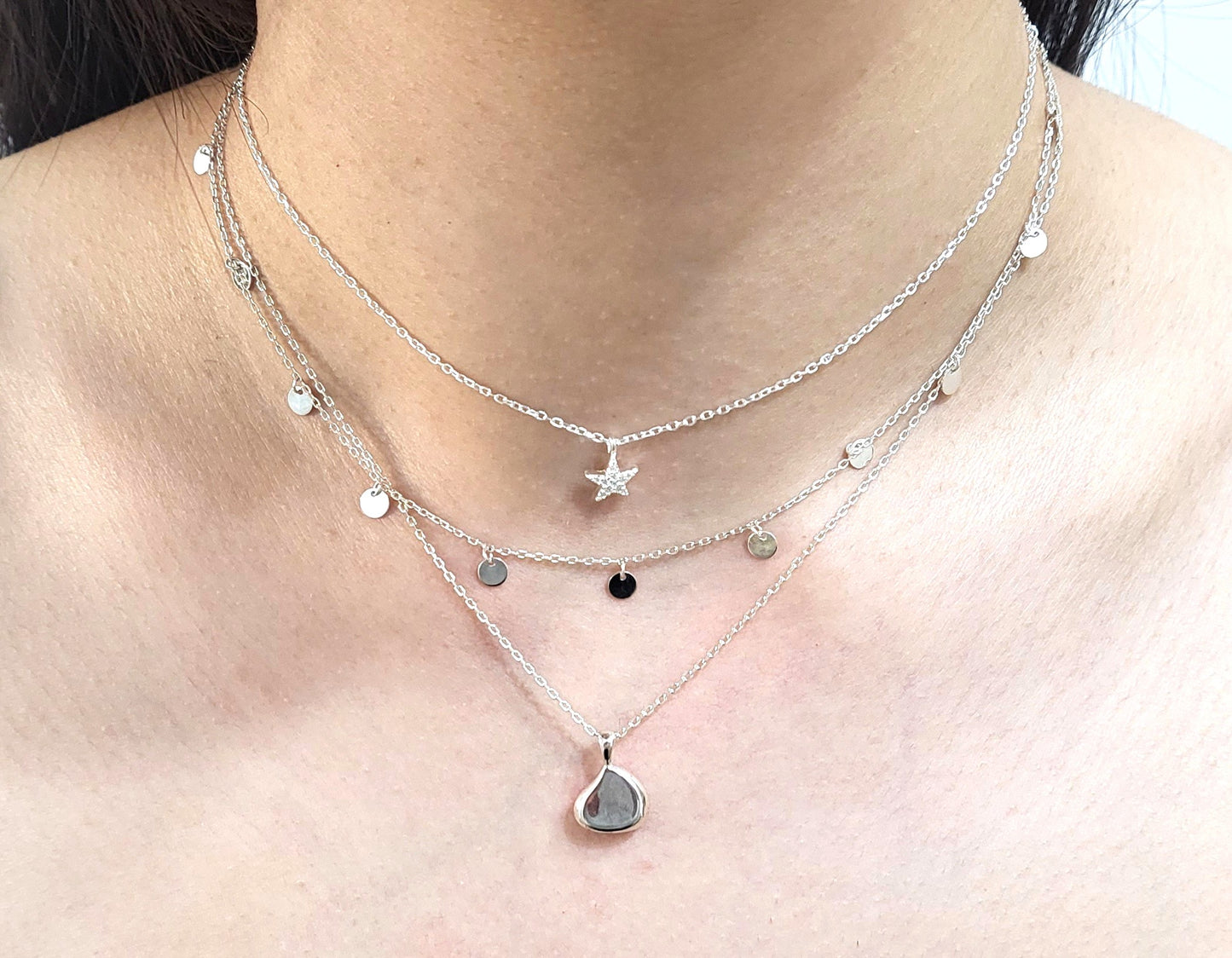 Sterling Silver Water Drop Necklace