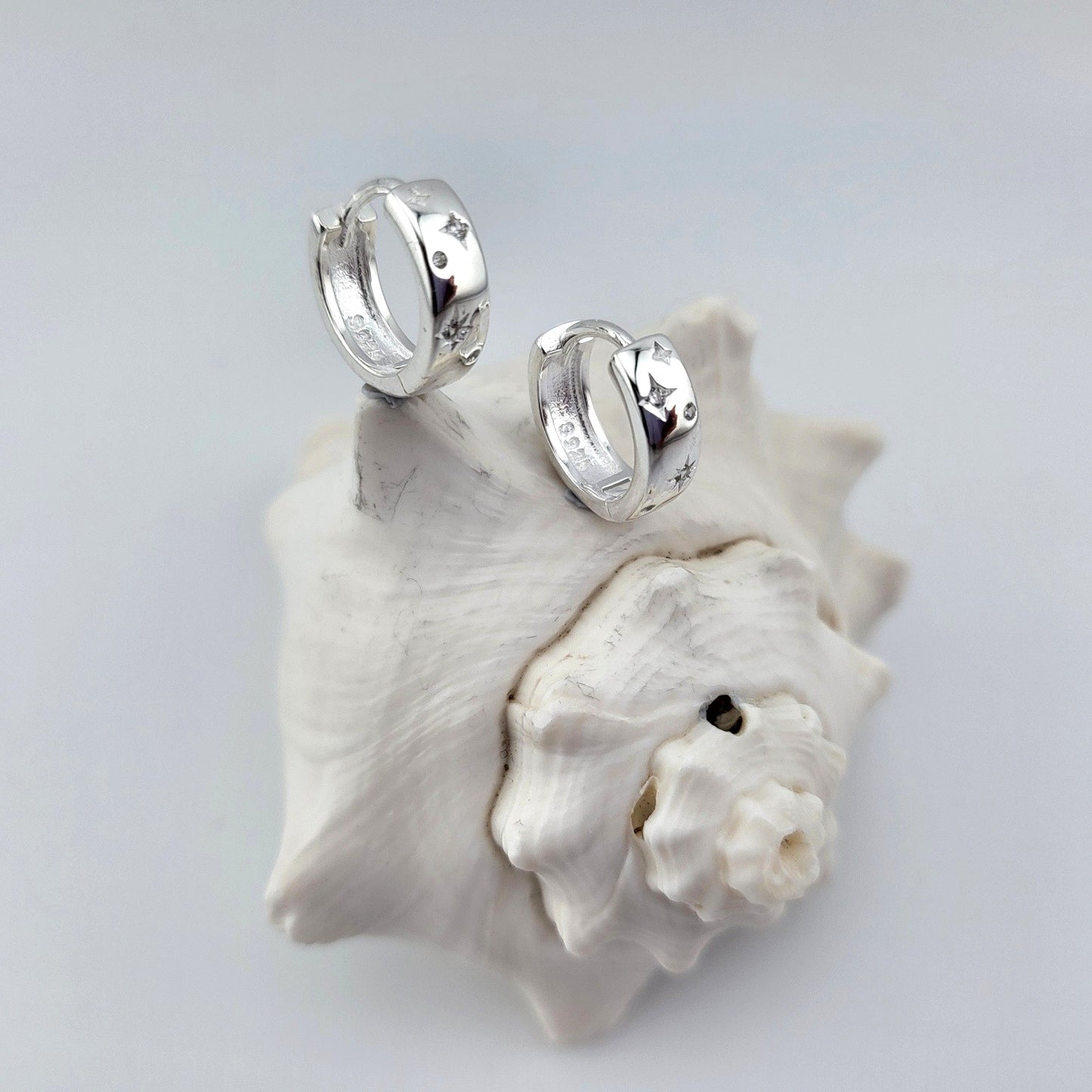 Sterling Silver Celestial Glow Huggies