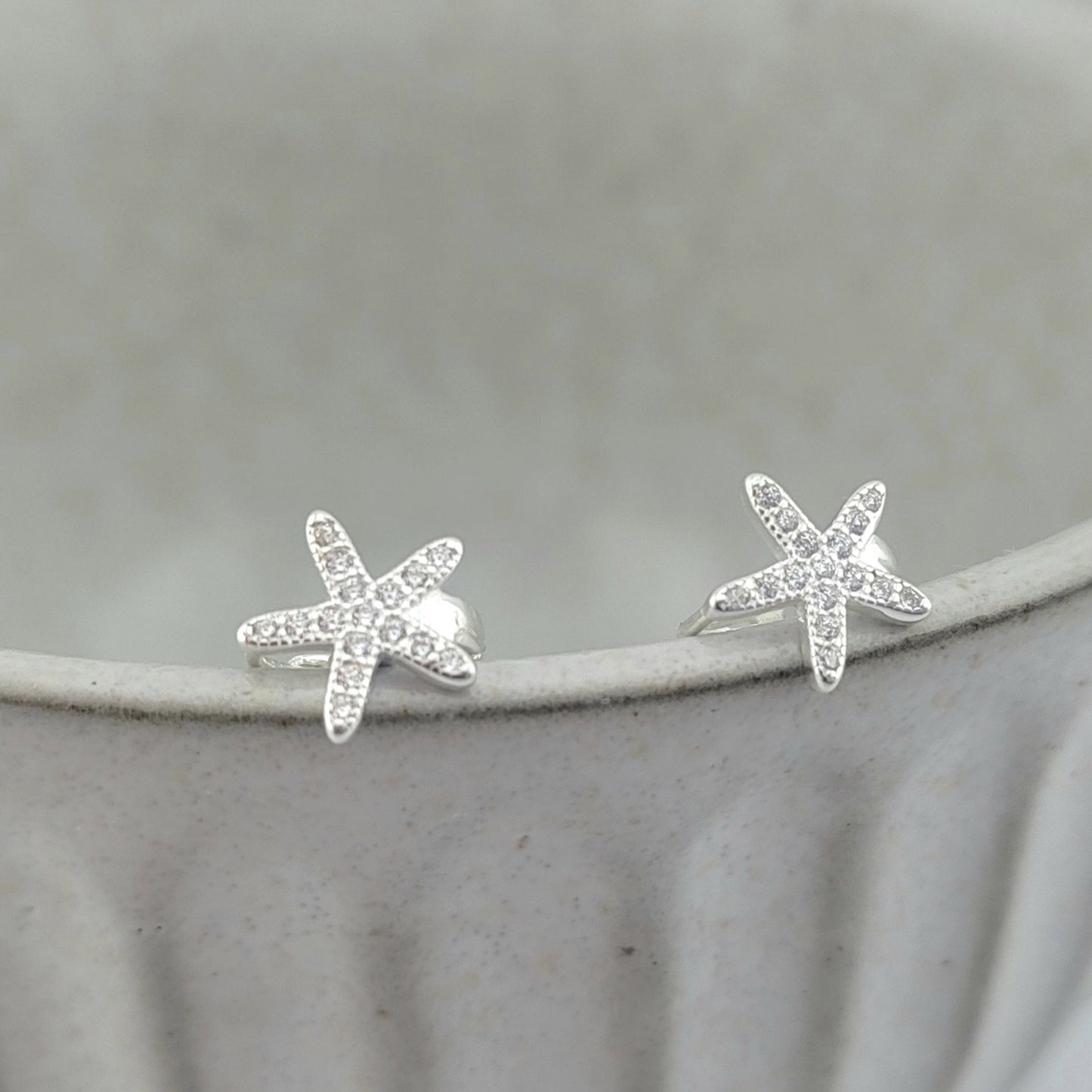 Sterling Silver Starfish Huggies
