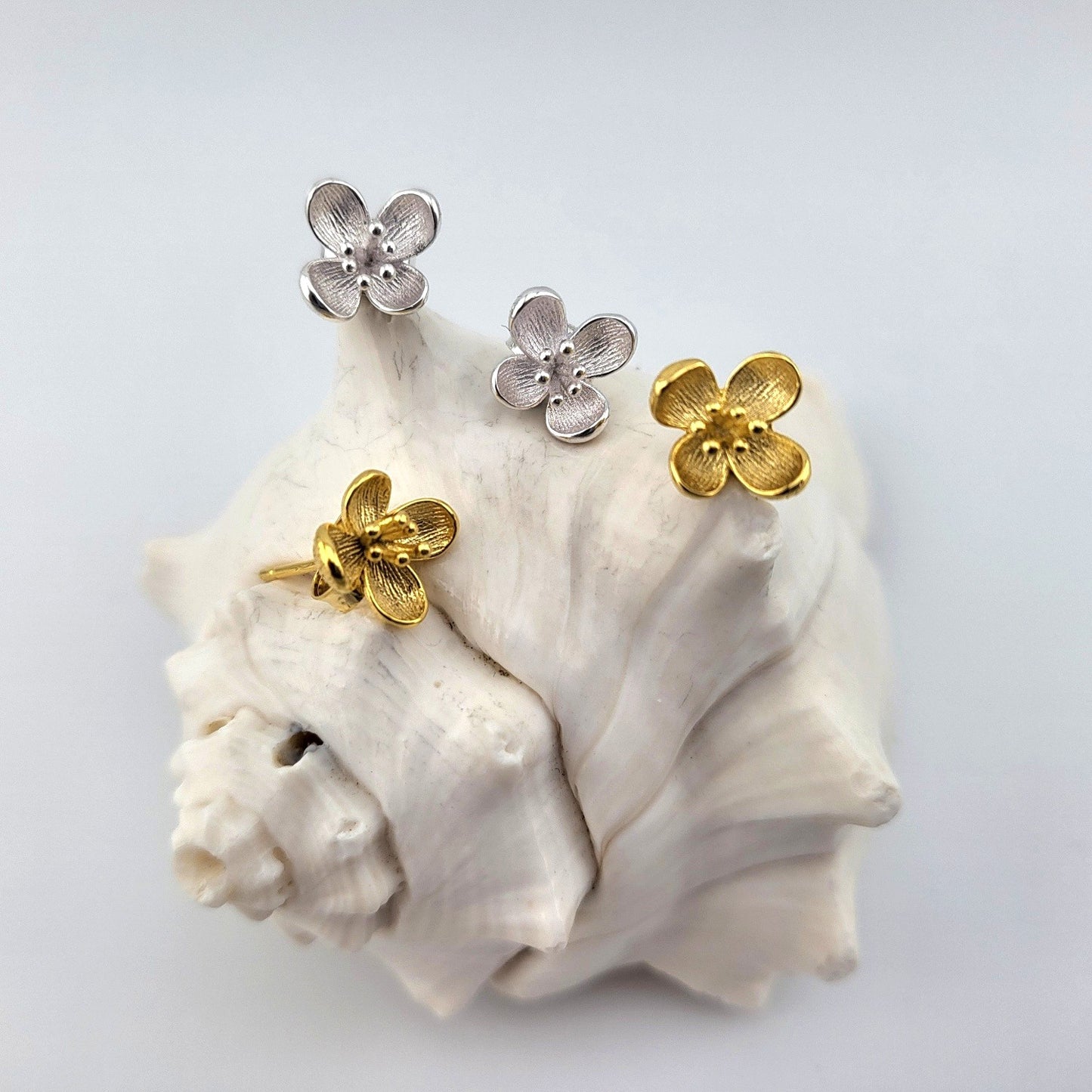 Gold Plated Sterling Silver Petite Meadow Studs