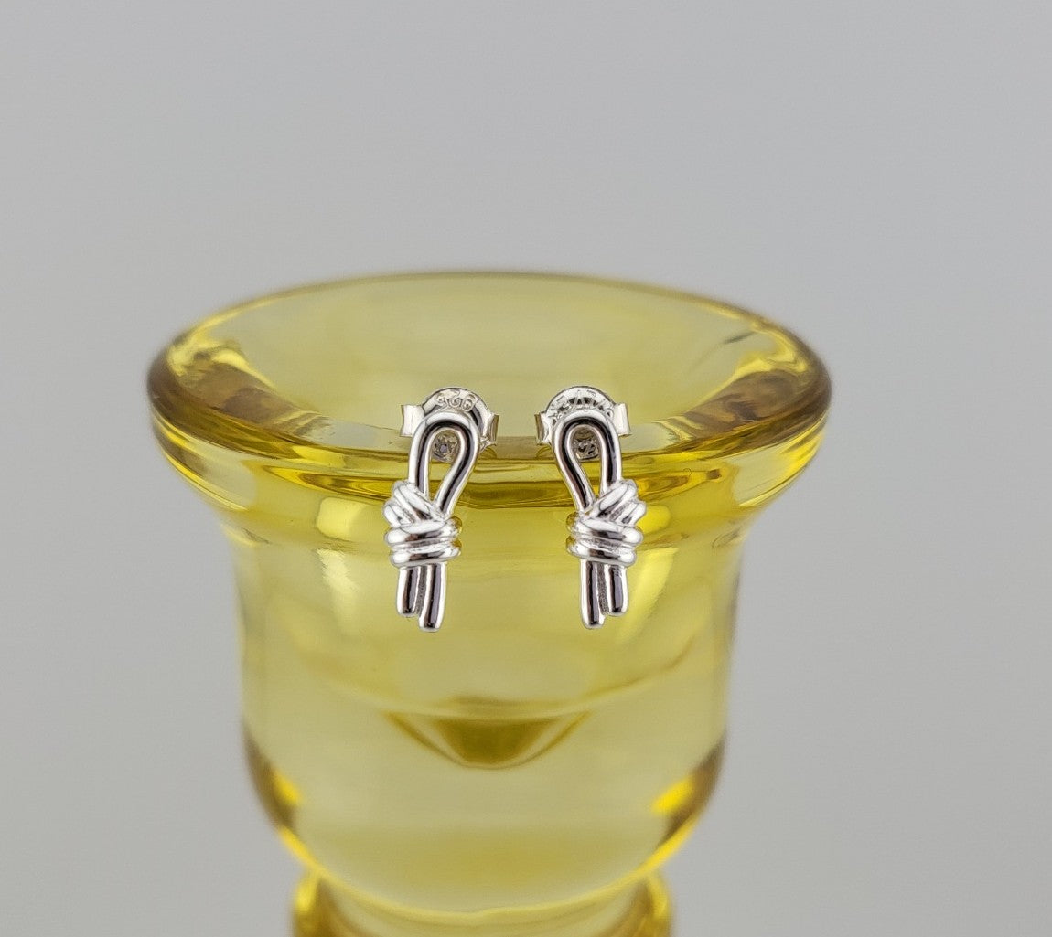 Sterling Silver Loop Knot Stud Earrings
