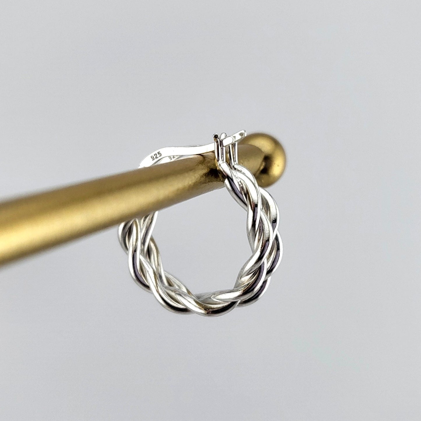 Sterling Silver Twist Huggies