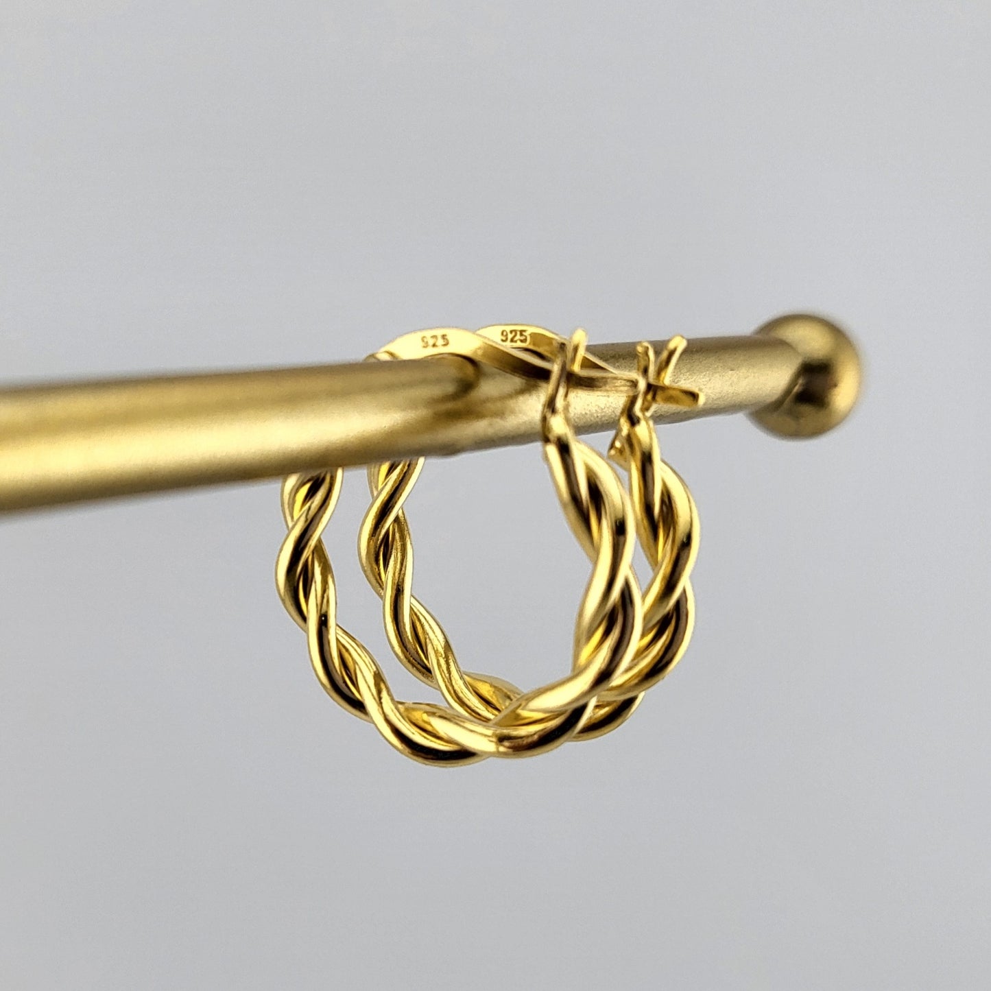 Gold Plated Sterling Silver Twist Huggies