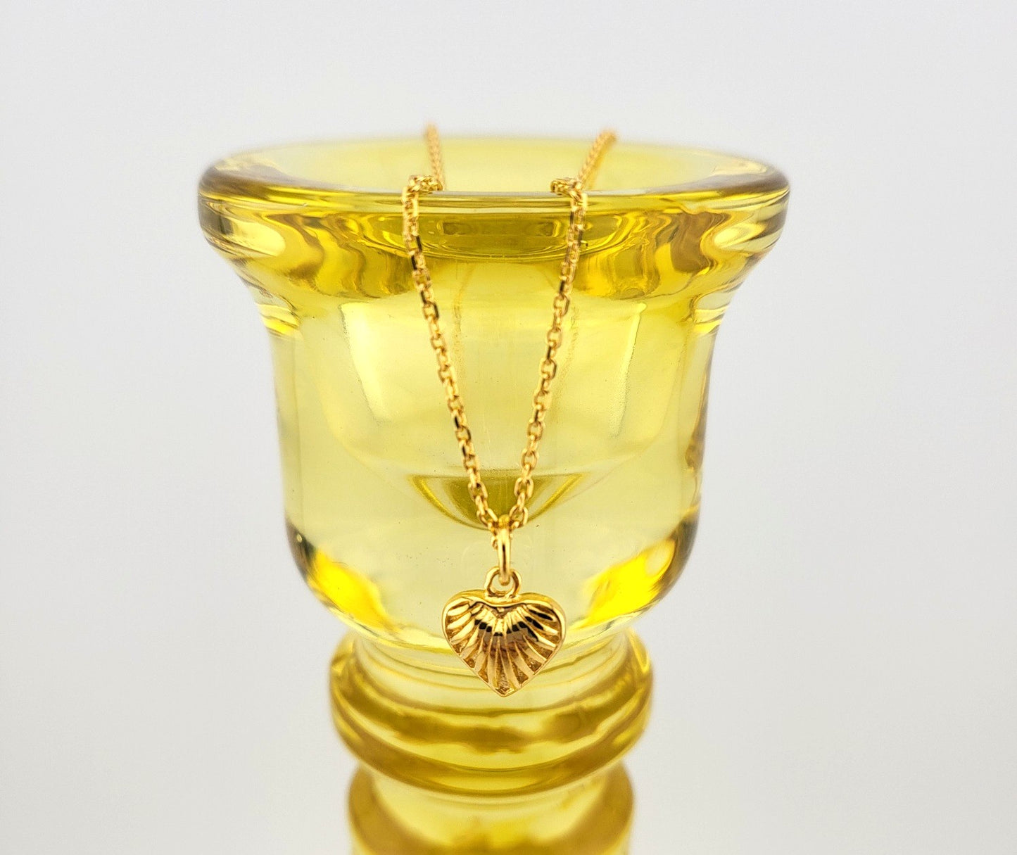 Gold Plated Sterling Silver Mini Shell Heart Necklace