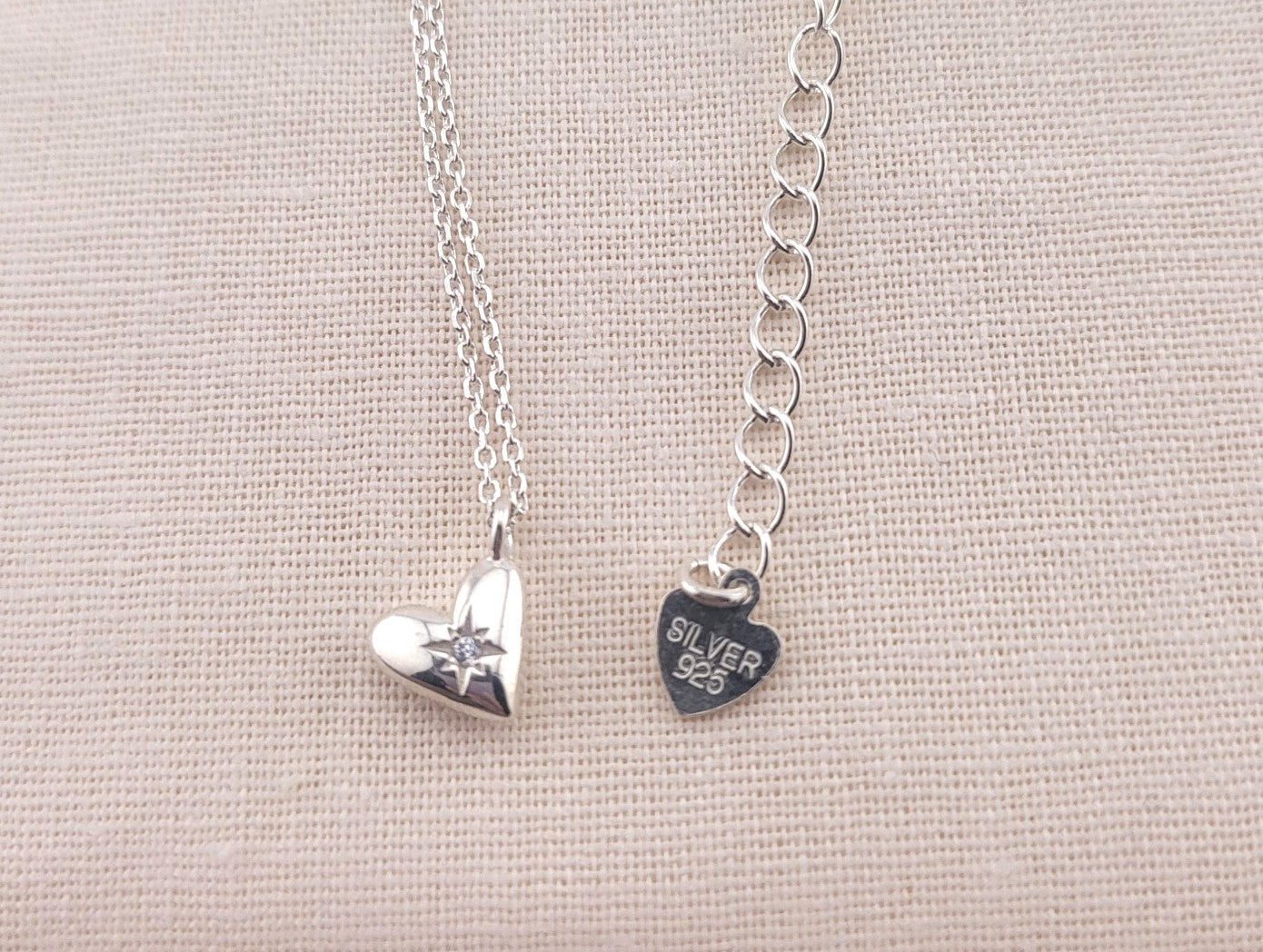 Sterling Silver North Star Heart Necklace