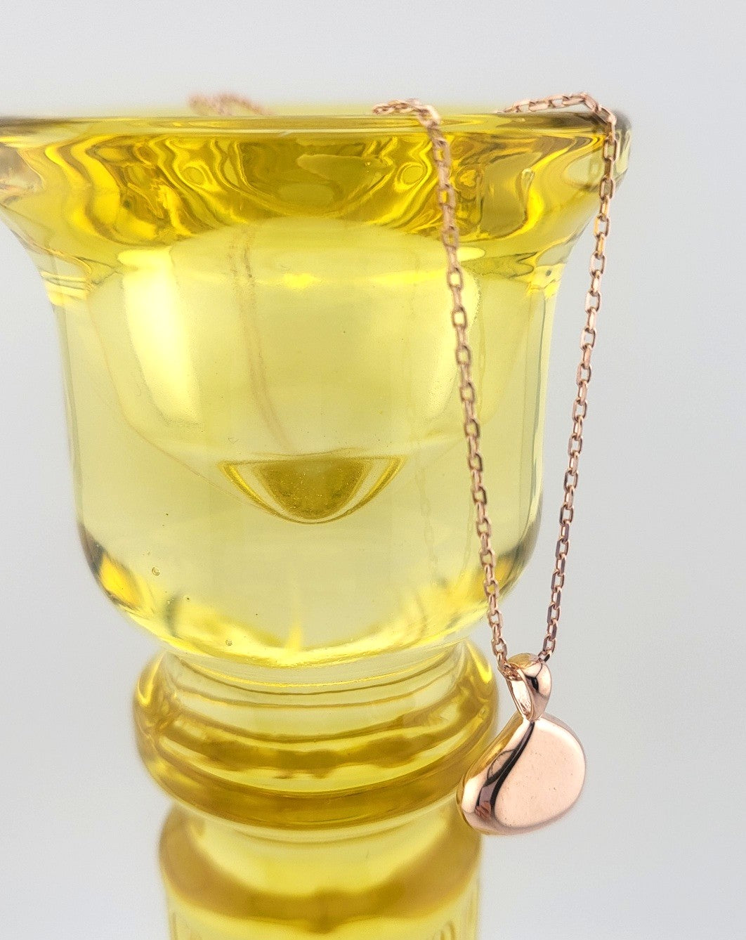 Rose Gold Plated Sterling Silver Water Drop Pendant Necklace