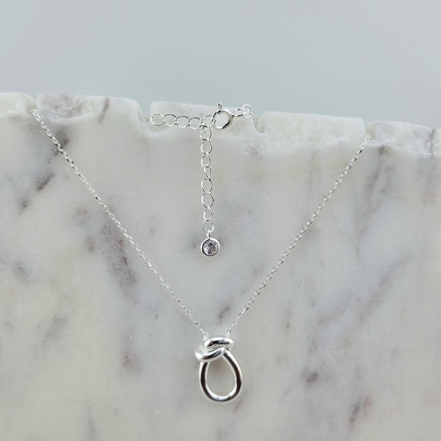 Sterling Silver Looped Knot Pendant Necklace