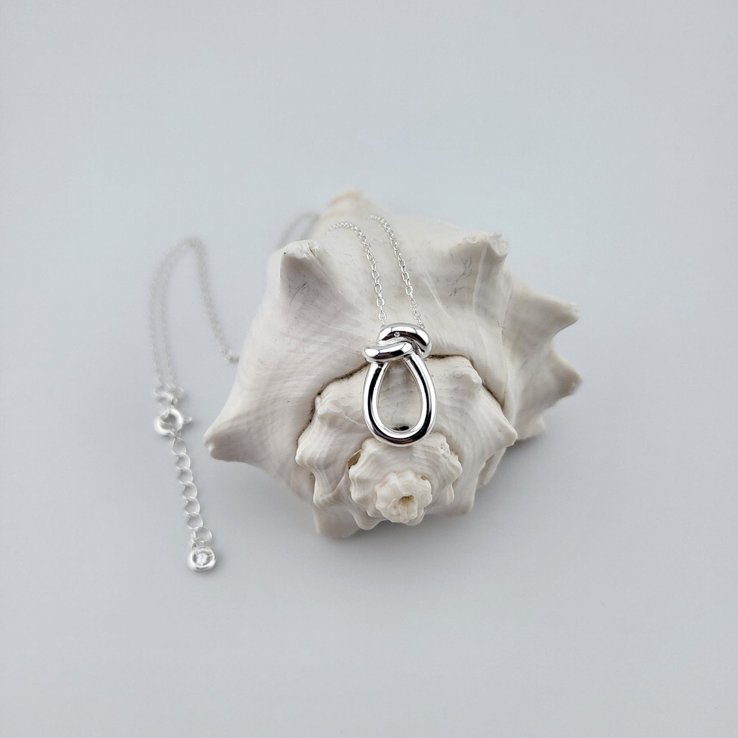 Sterling Silver Looped Knot Pendant Necklace
