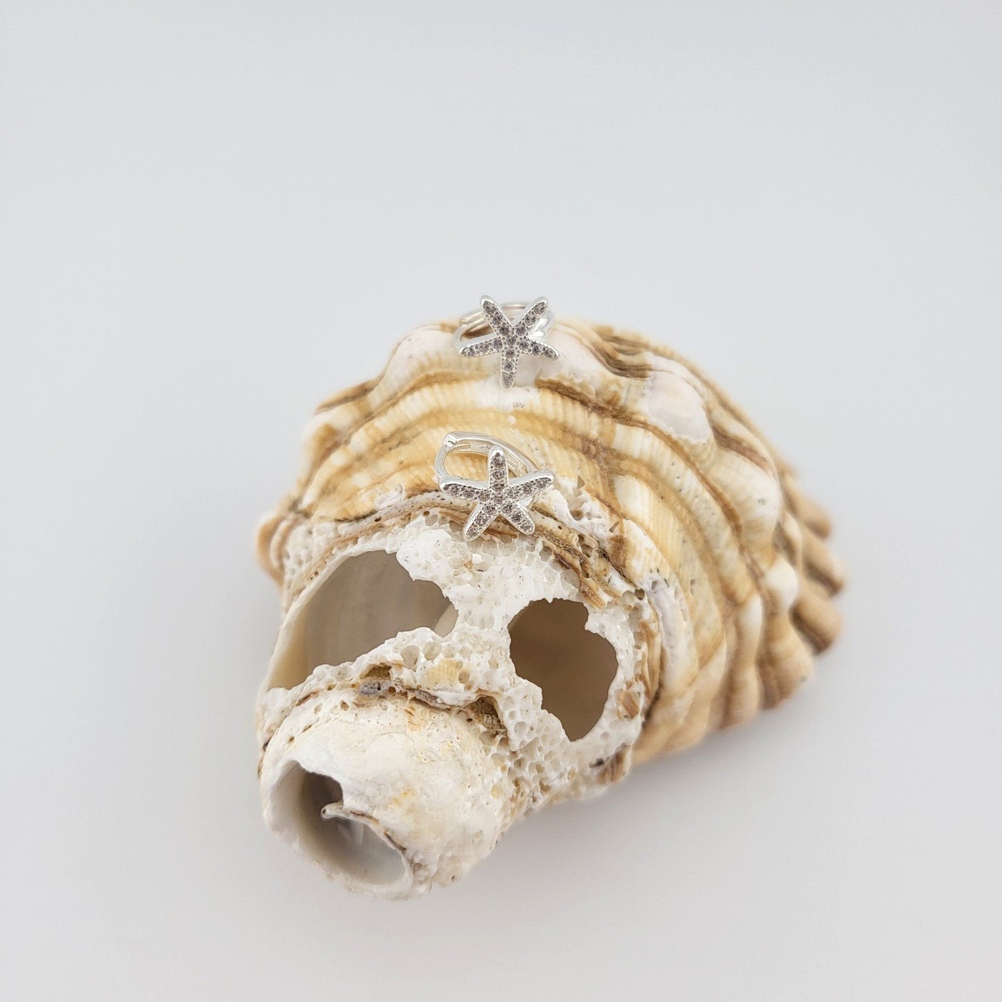 Sterling Silver Starfish Huggies