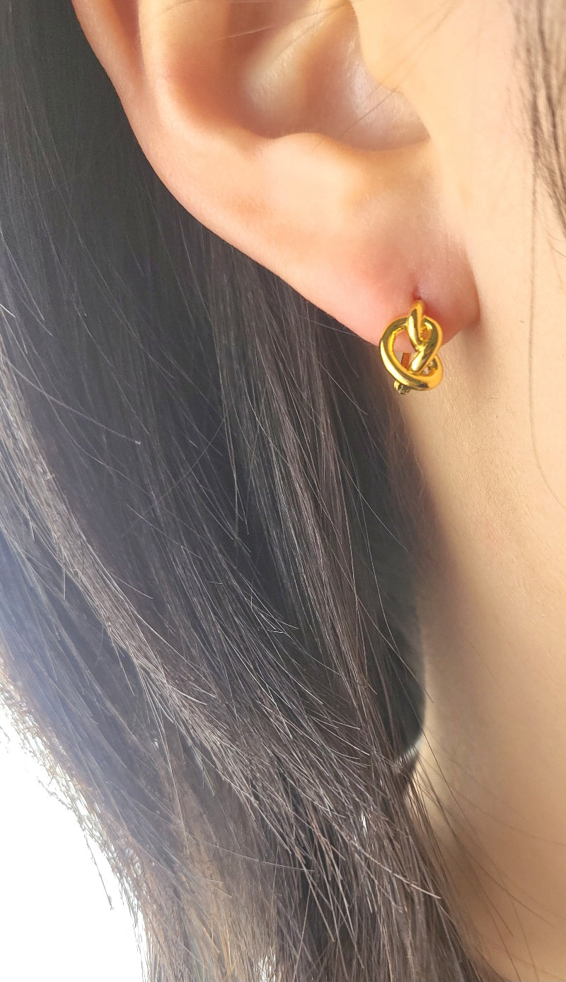 Gold Plated Sterling Silver Infinity Link Huggies