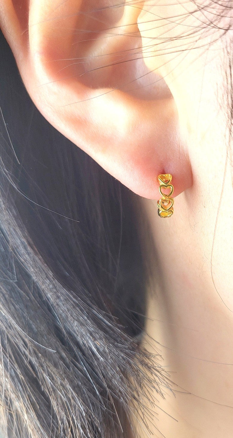 Gold Plated Sterling Silver Sweetheart Huggies