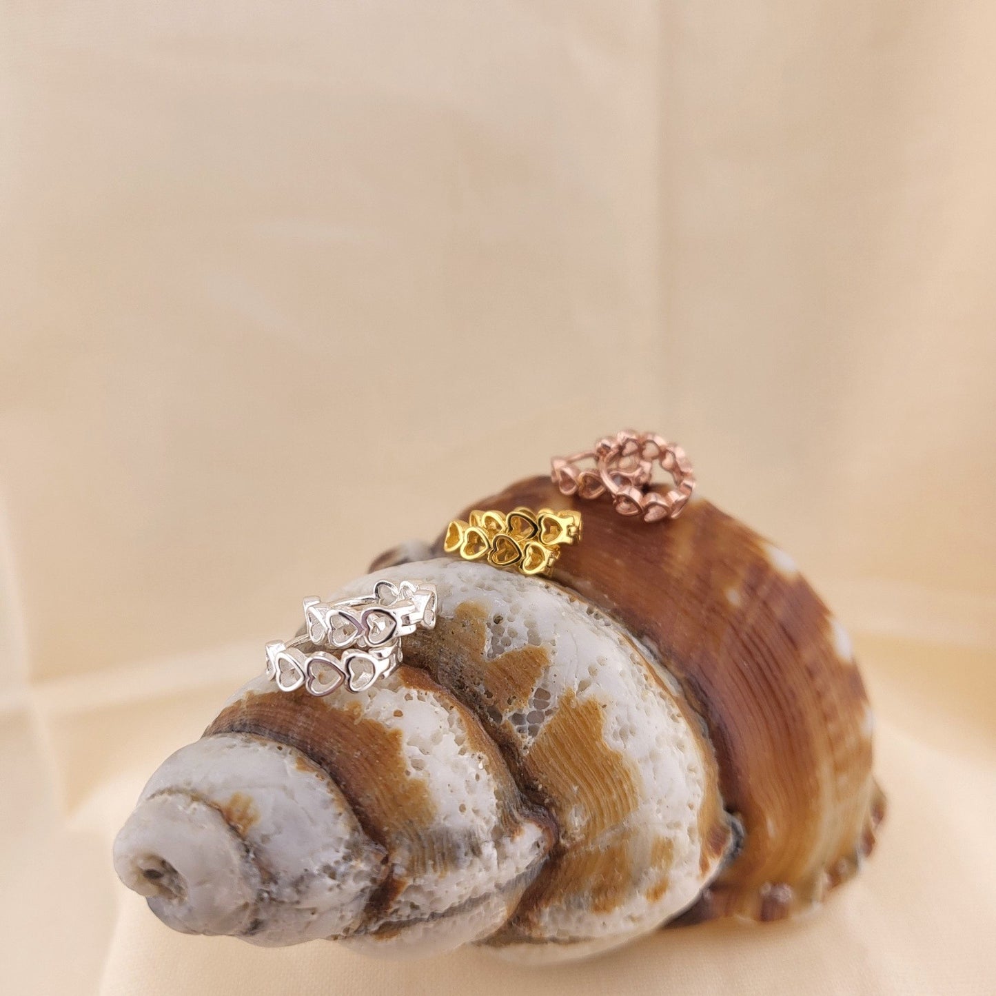 Gold Plated Sterling Silver Sweetheart Huggies