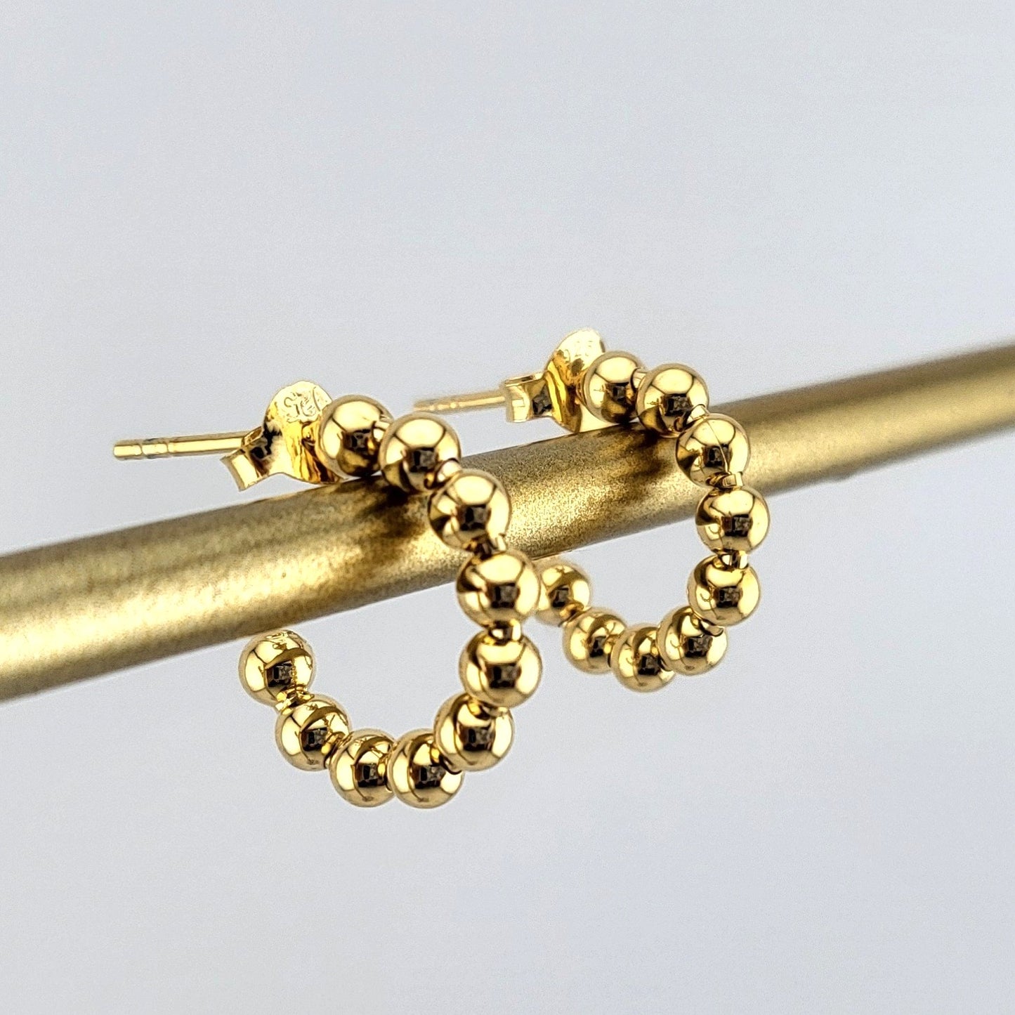 Gold Plated Sterling Silver Bubble Gleam Huggies