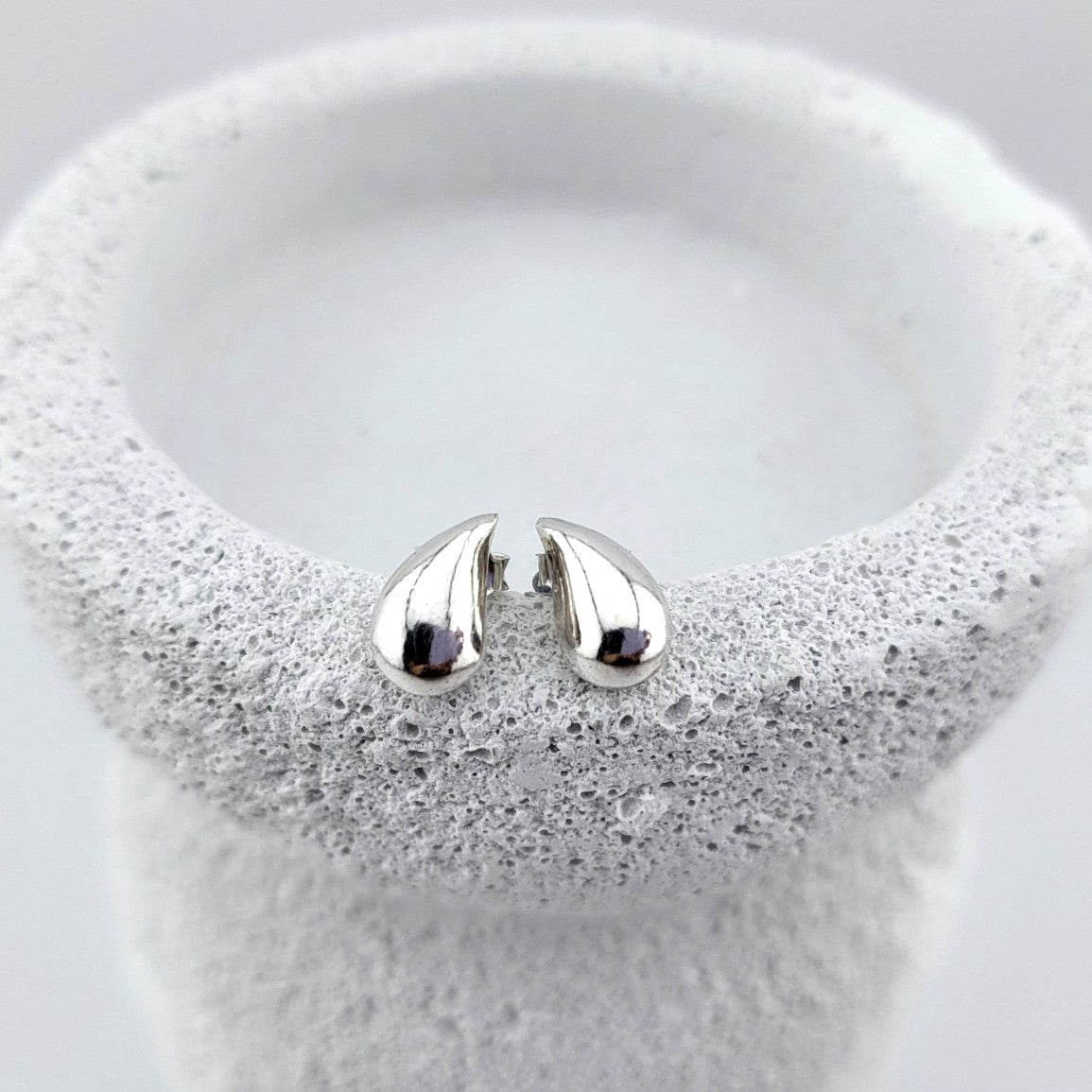 Sterling Silver Golden Dew Teardrop Studs