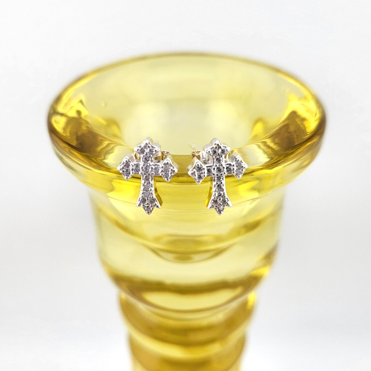 Sterling Silver Radiant Cross Stud