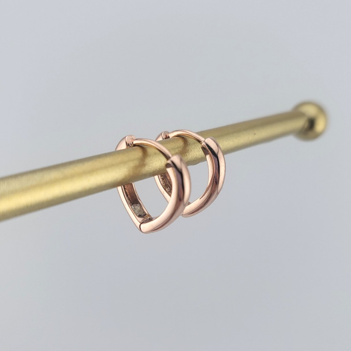 Rose Gold Plated Sterling Silver Triple Curve Huggies