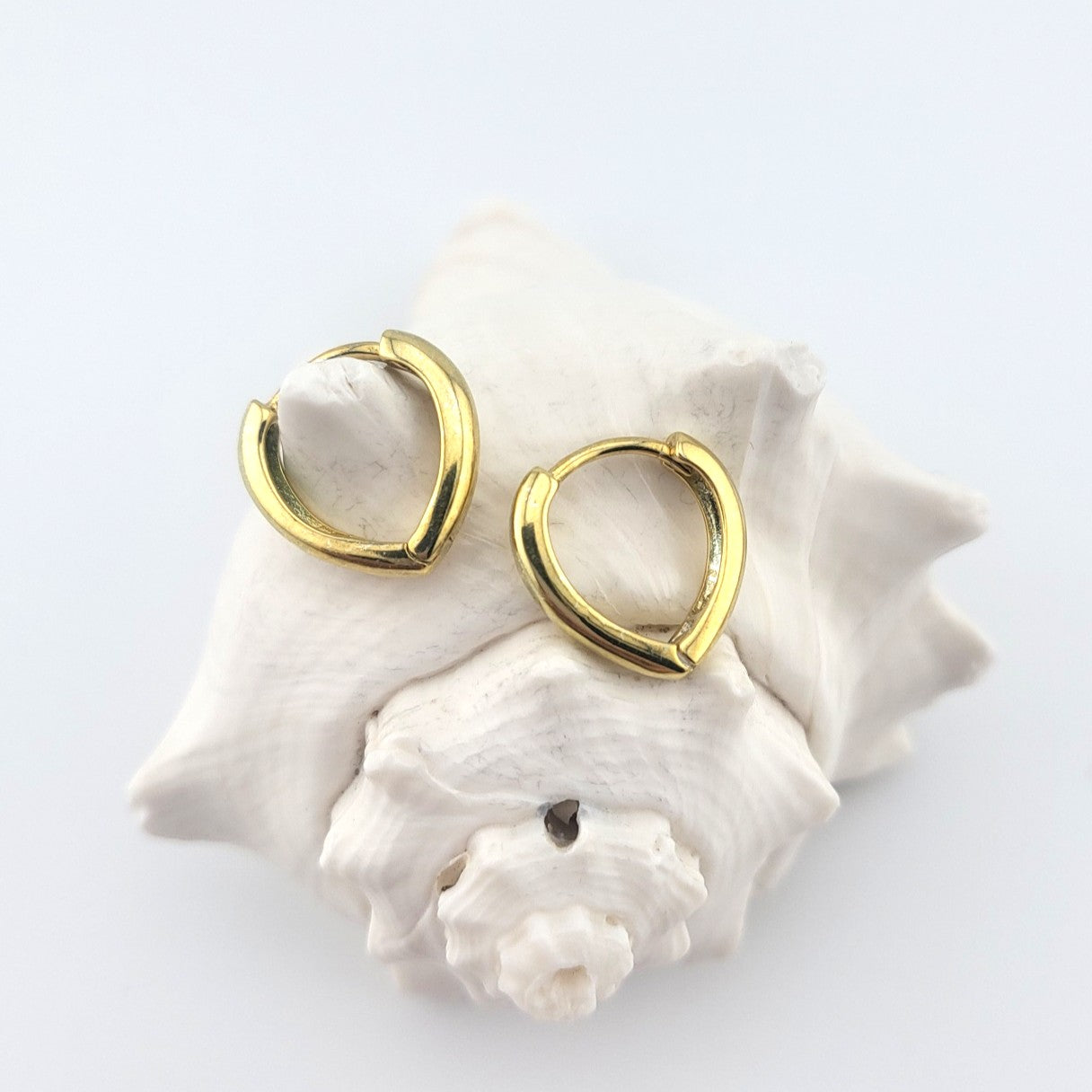 Gold Plated Sterling Silver Triple Curve Huggies