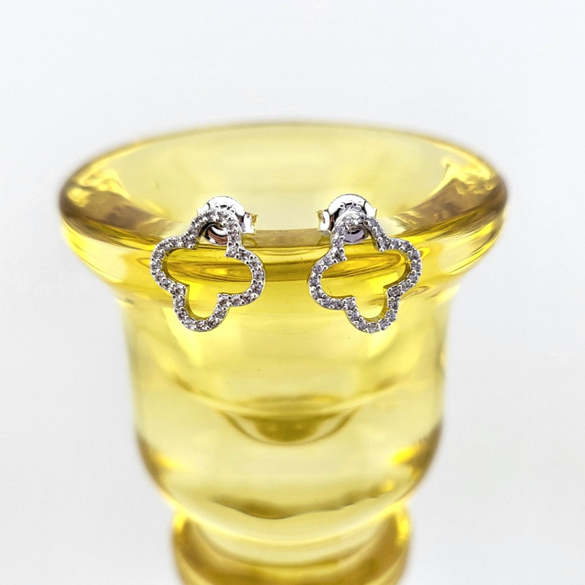 Sterling Silver Floral Glimmer Studs
