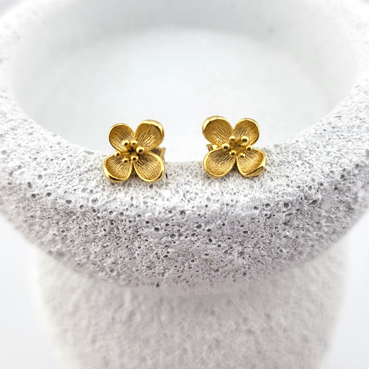 Gold Plated Sterling Silver Petite Meadow Studs