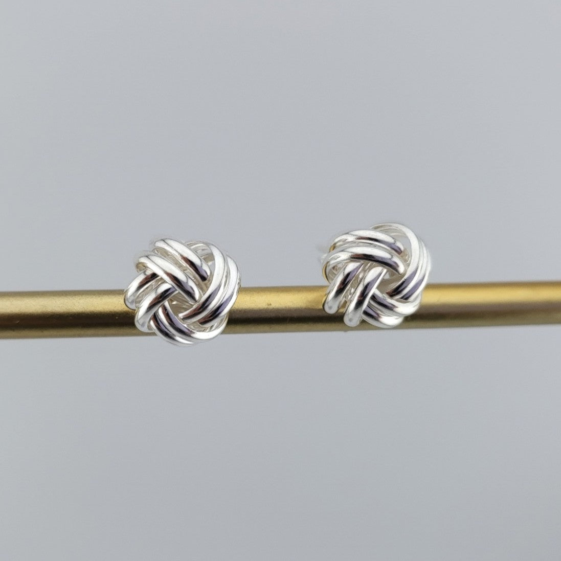 Sterling Silver Infinite Knot Stud Earrings