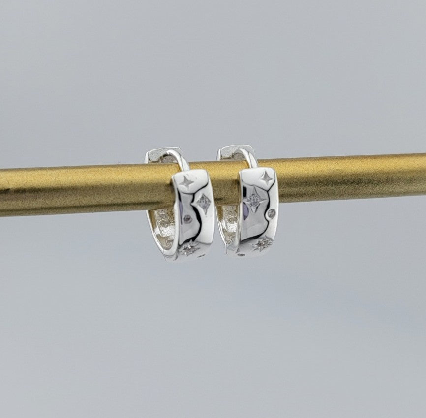 Sterling Silver Celestial Glow Huggies