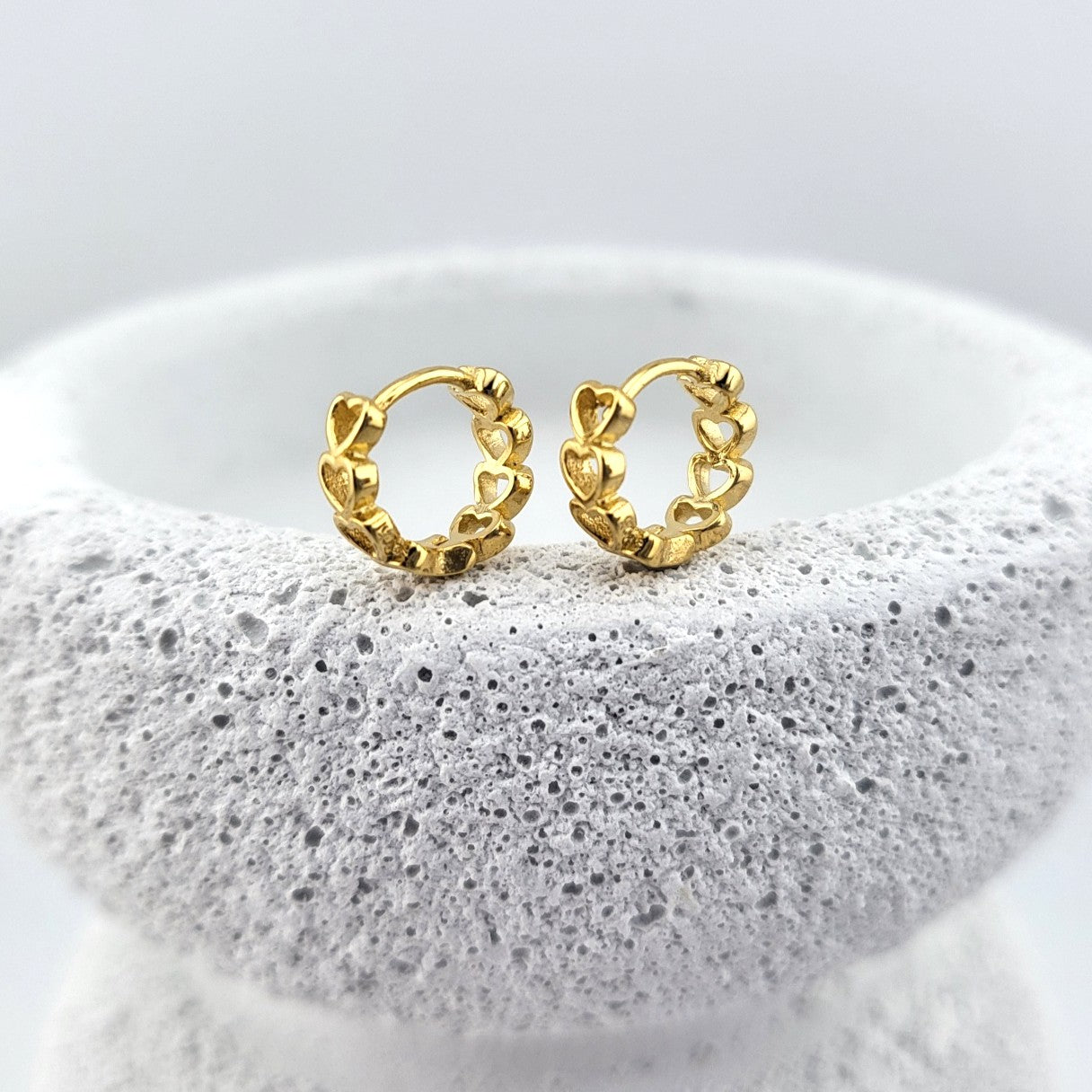 Gold Plated Sterling Silver Sweetheart Huggies