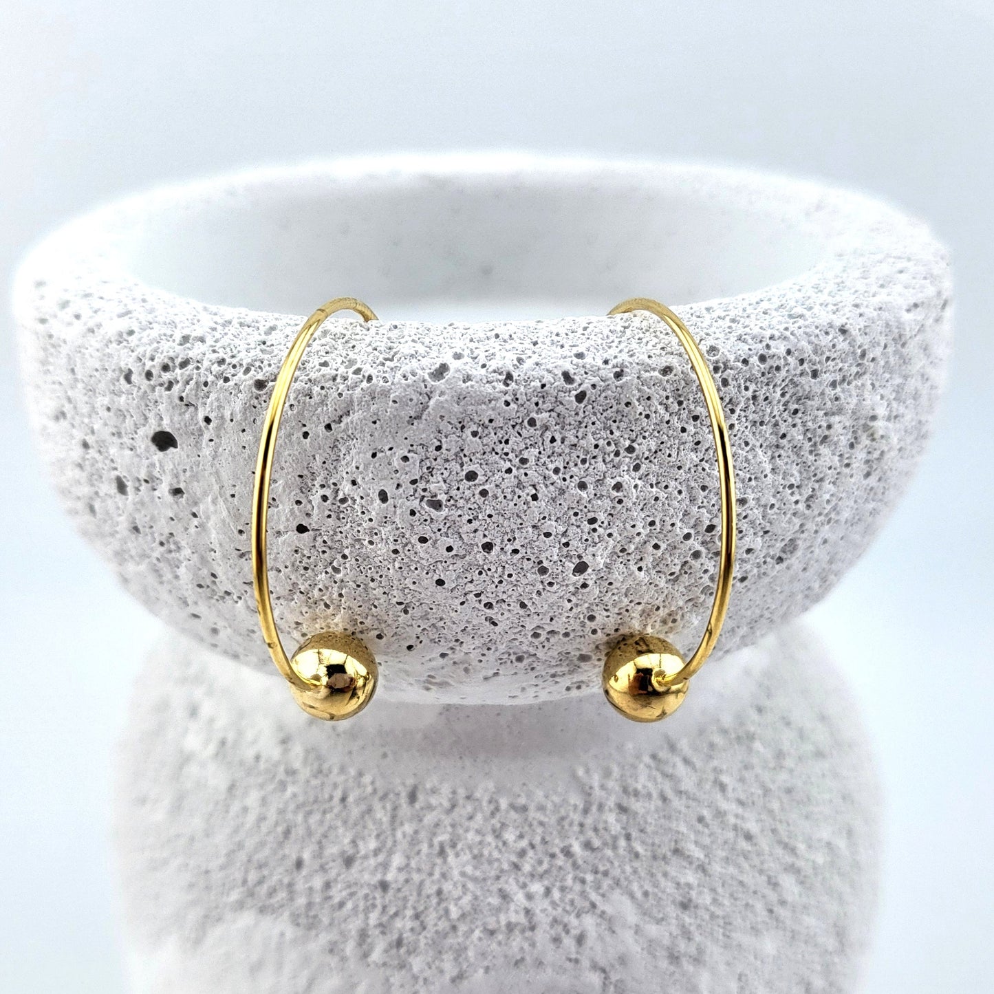 Gold Plated Sterling Silver Orbit Open Huggies
