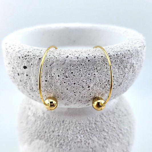 Gold Plated Sterling Silver Orbit Open Huggies