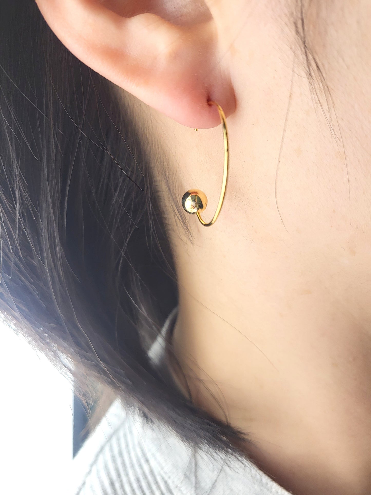 Sterling Silver Orbit Open Huggies
