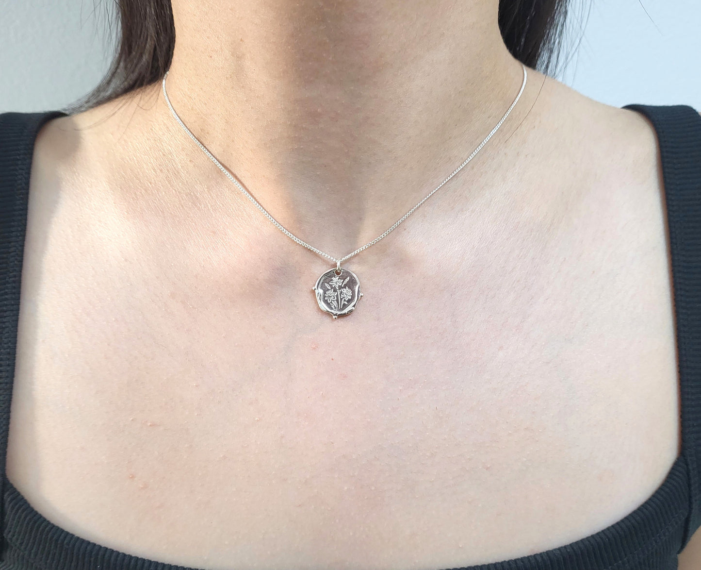 Sterling Silver Wild Bloom Medallion Necklace