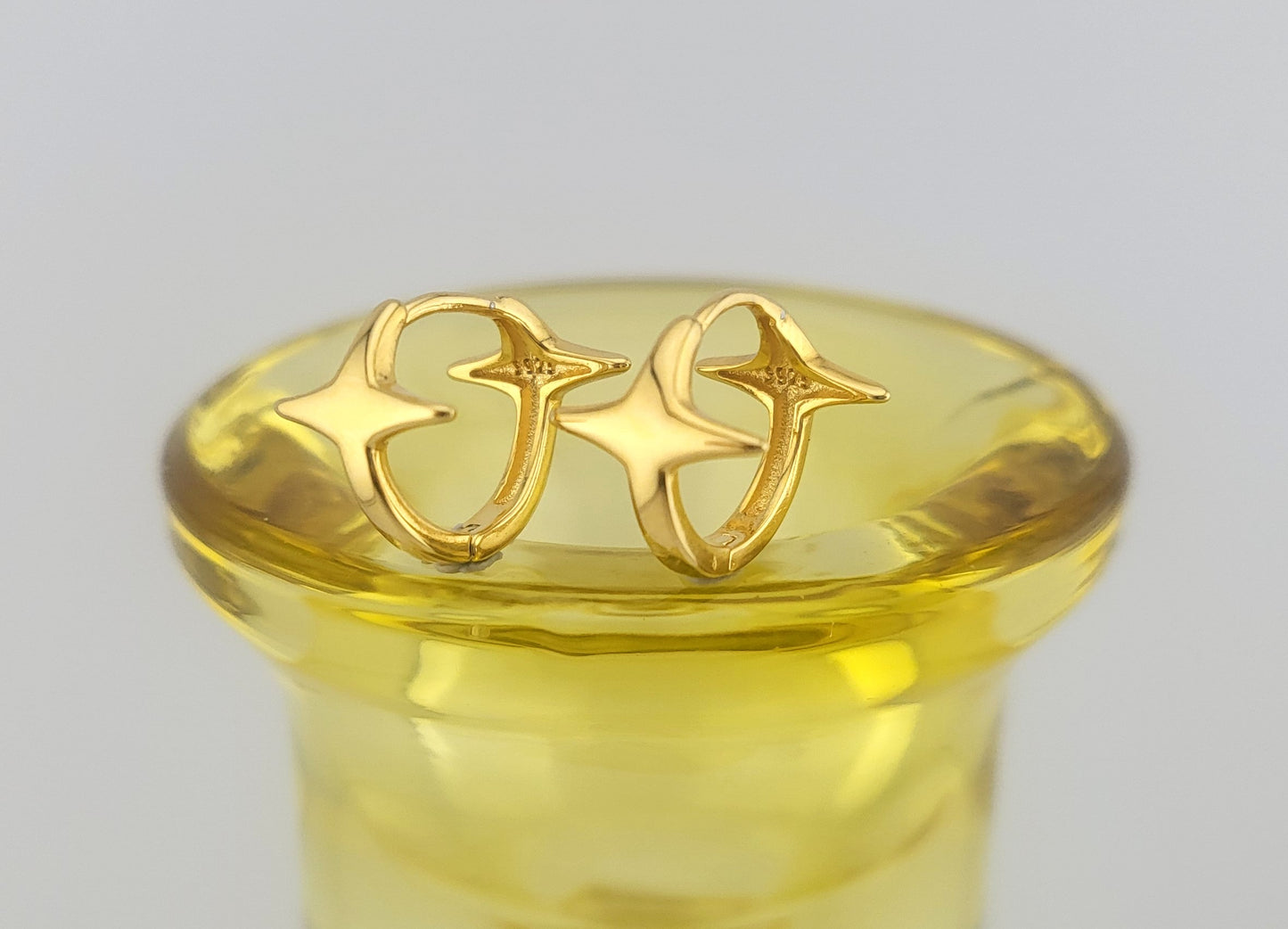 Gold Plated Sterling Silver North Star Sleek Huggies