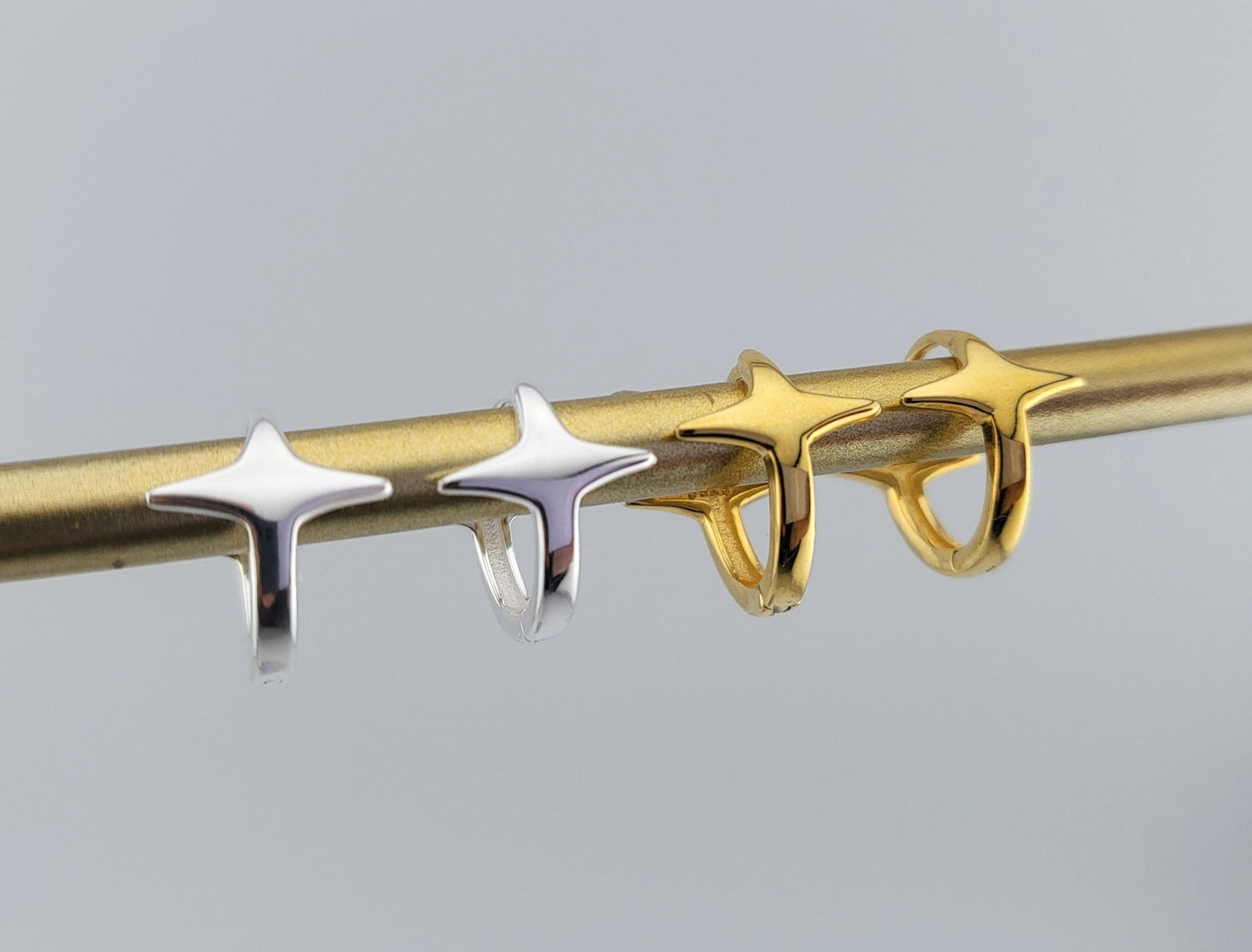 Gold Plated Sterling Silver North Star Sleek Huggies