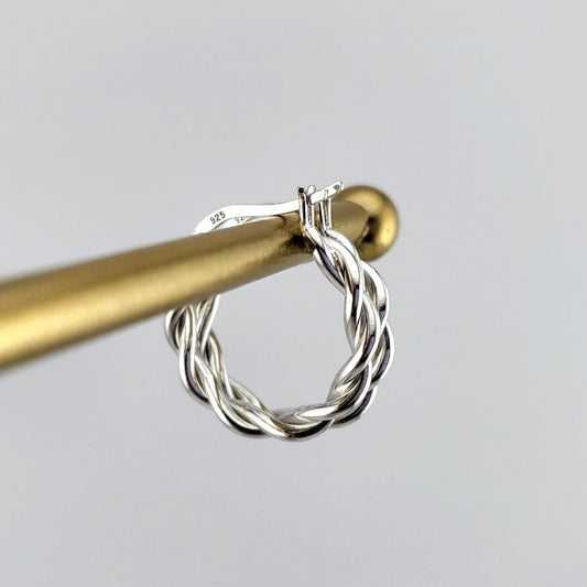 Sterling Silver Twist Huggies