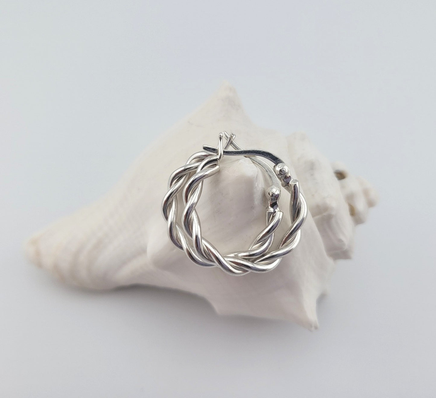Sterling Silver Twist Huggies
