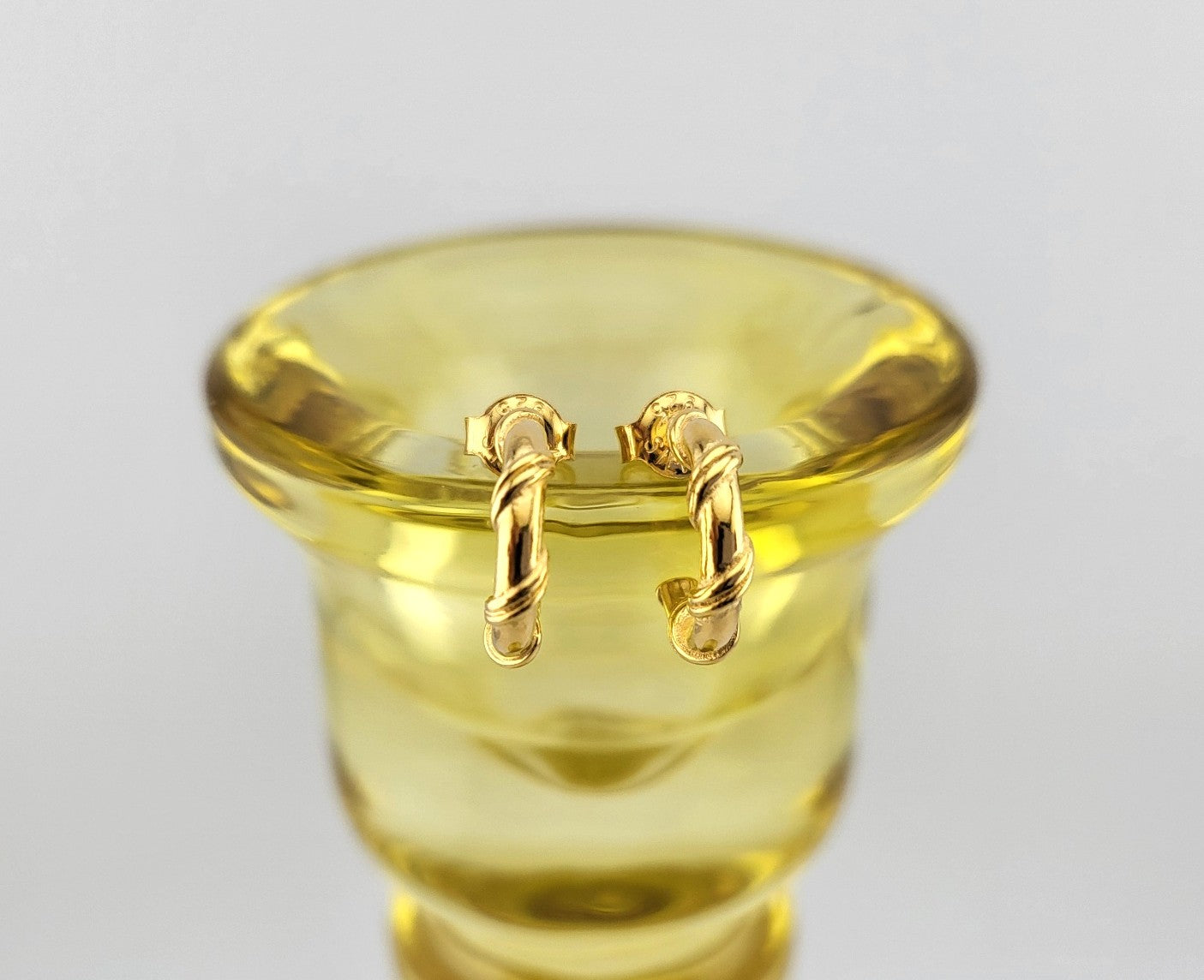 Gold Plated Sterling Silver Twisted Rope Huggies