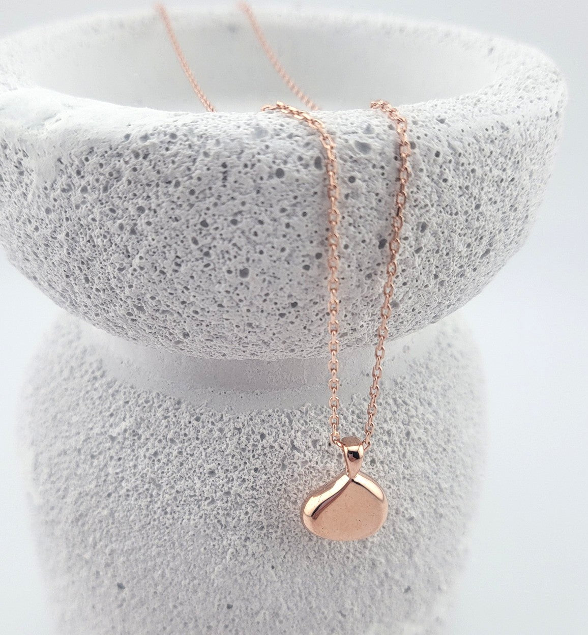 Rose Gold Plated Sterling Silver Water Drop Pendant Necklace