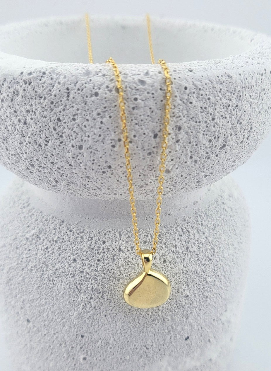 Gold Plated Sterling Silver Water Drop Pendant Necklace