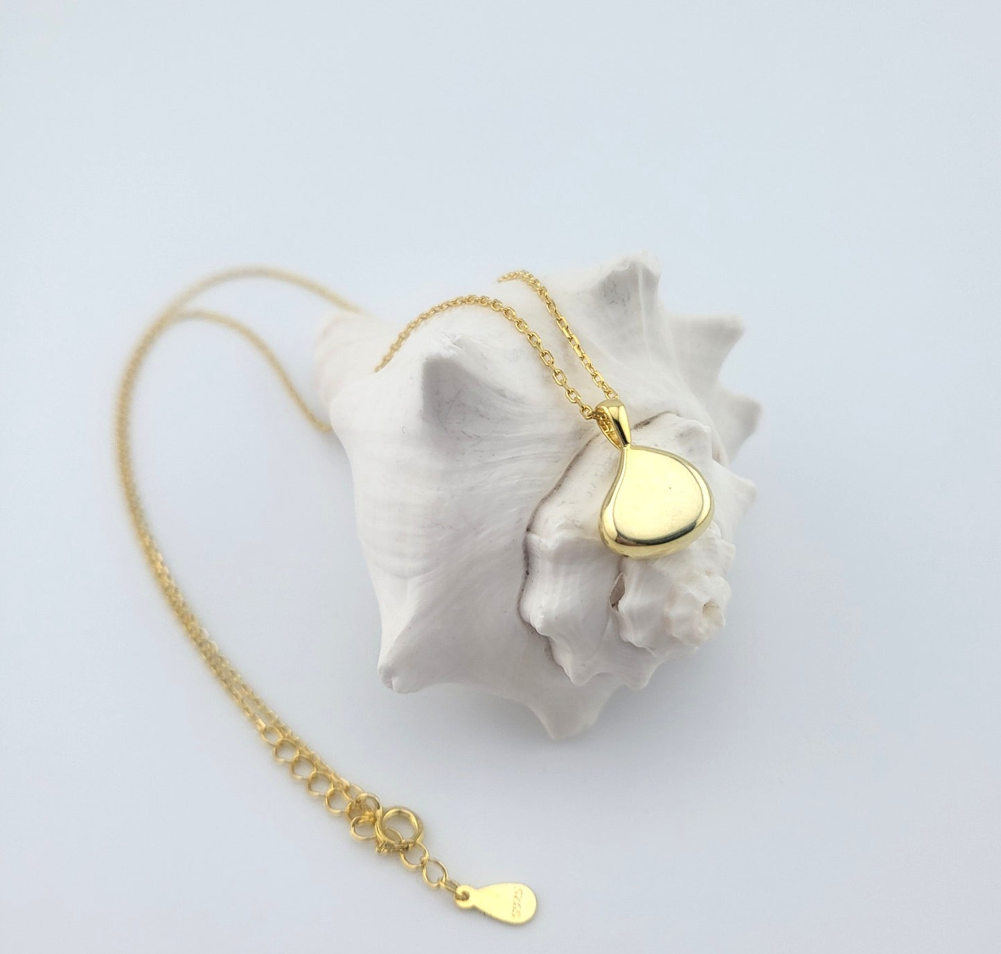 Gold Plated Sterling Silver Water Drop Pendant Necklace