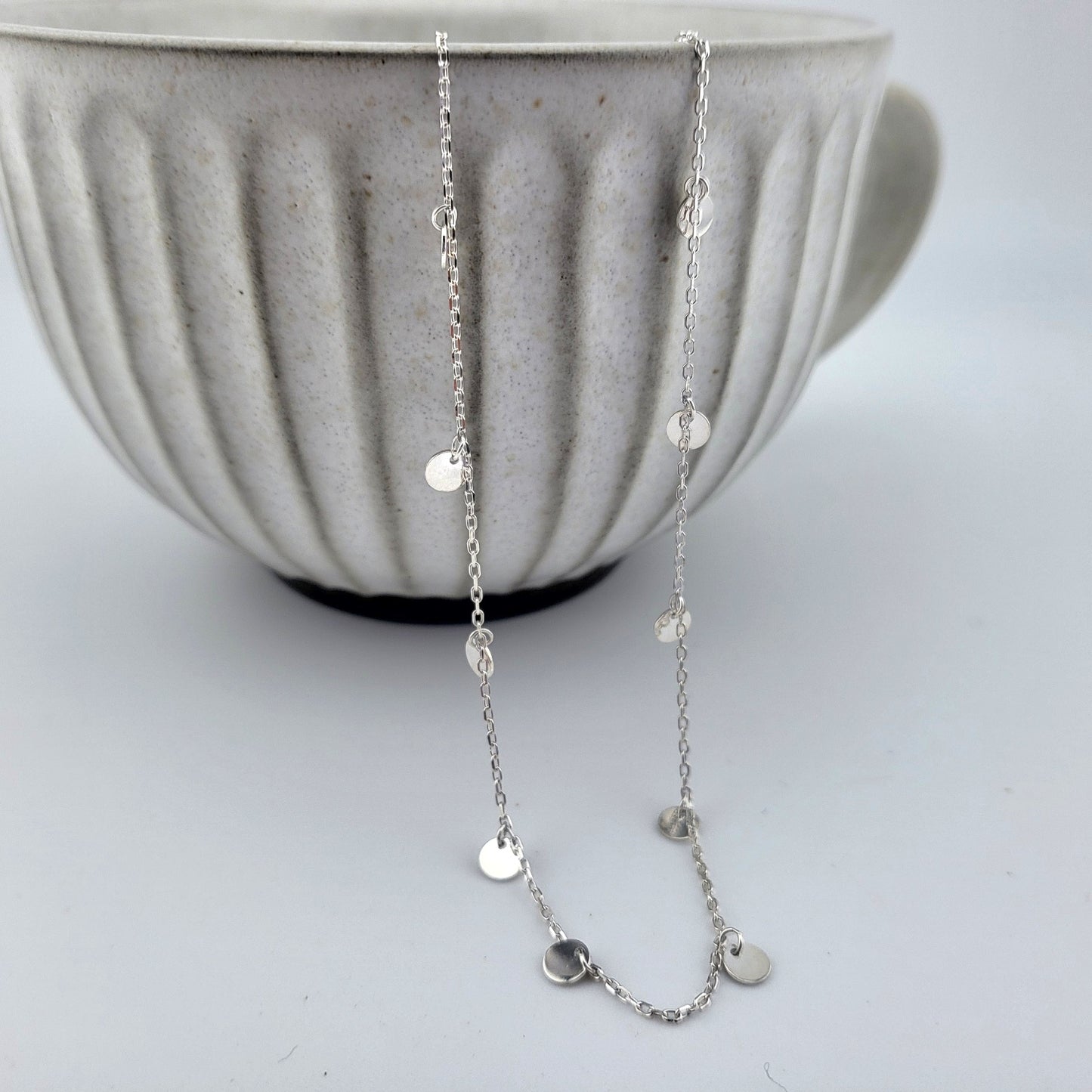 Sterling Silver Dotted Shine Necklace
