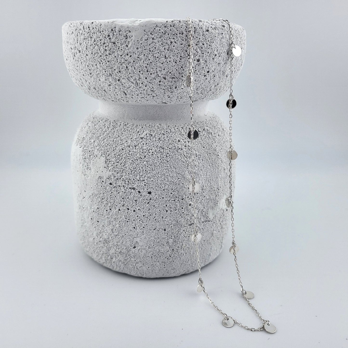 Sterling Silver Dotted Shine Necklace