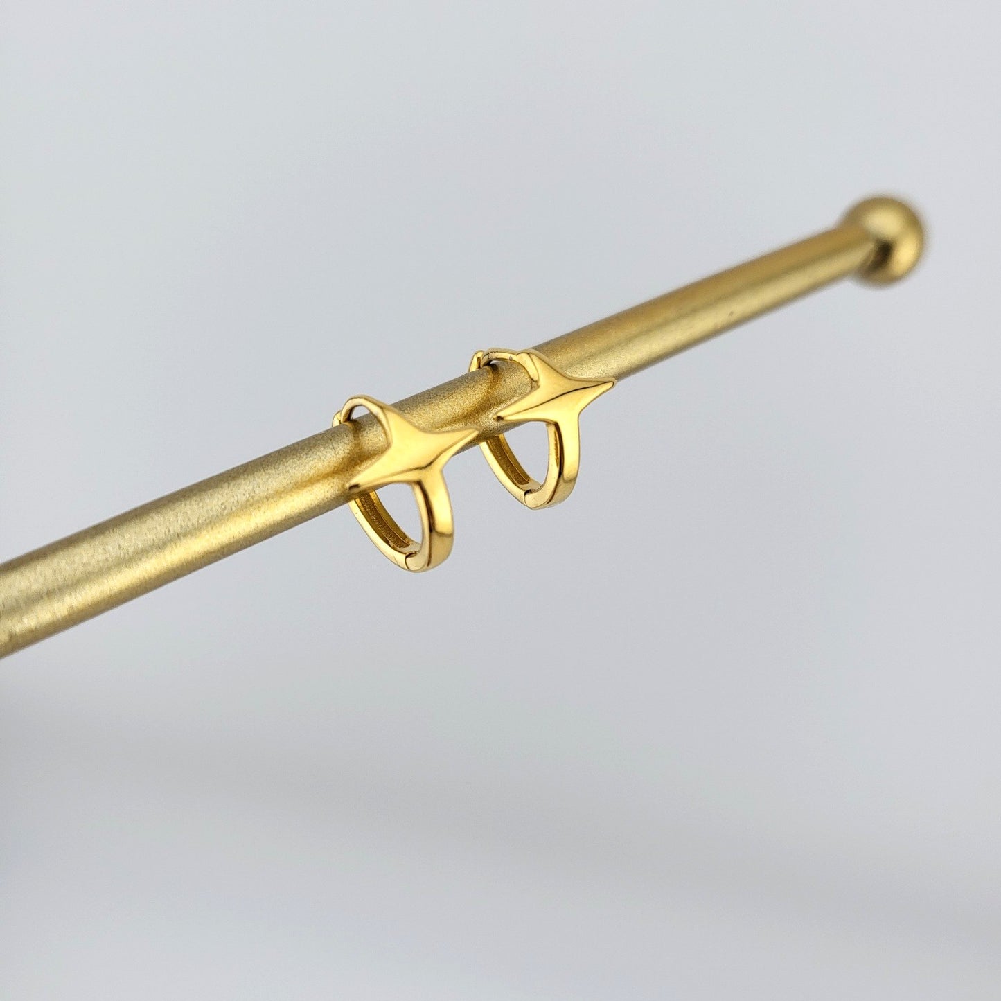 Gold Plated Sterling Silver North Star Sleek Huggies