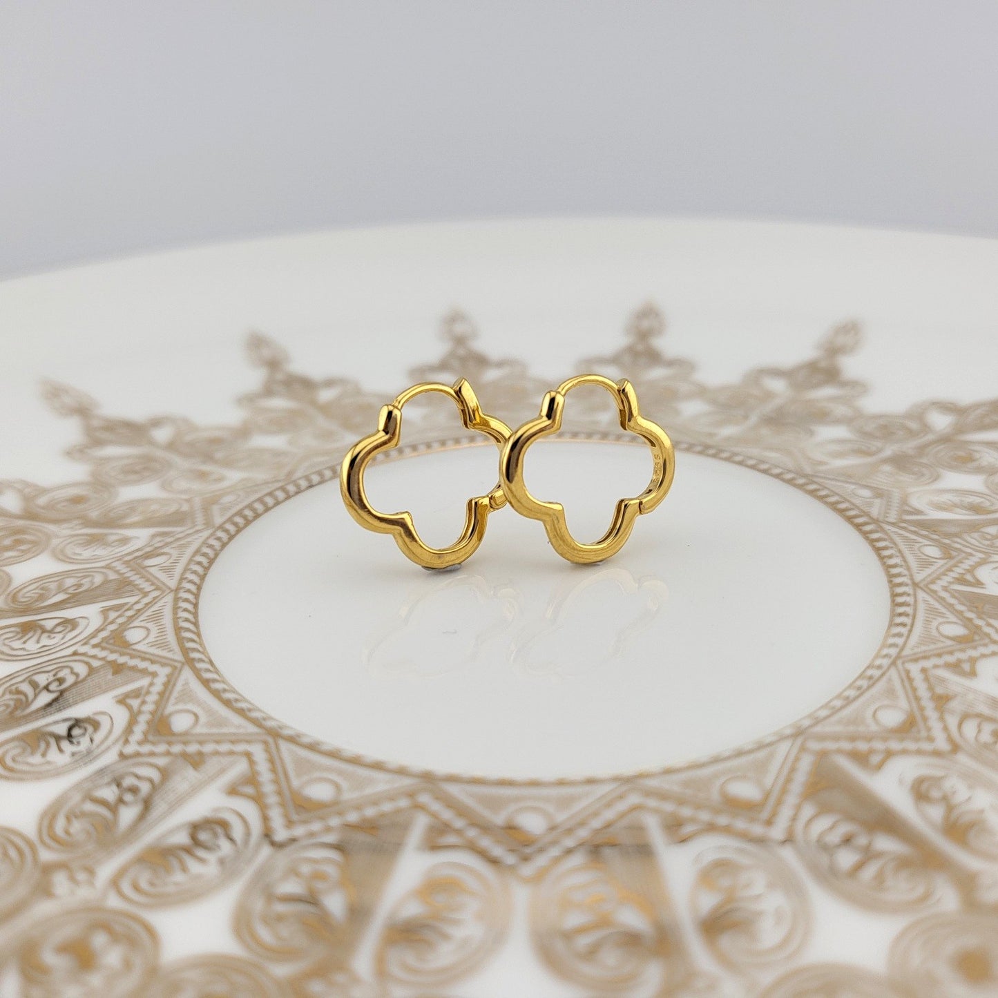 Sterling Silver Golden Bloom Huggies