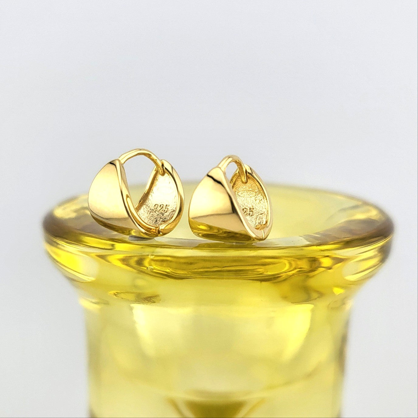 Gold Plated Sterling Silver Fluid Twist Huggies