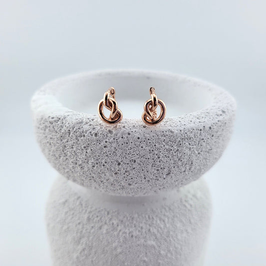 Rose Gold Plated Sterling Silver  Infinity Link Huggies