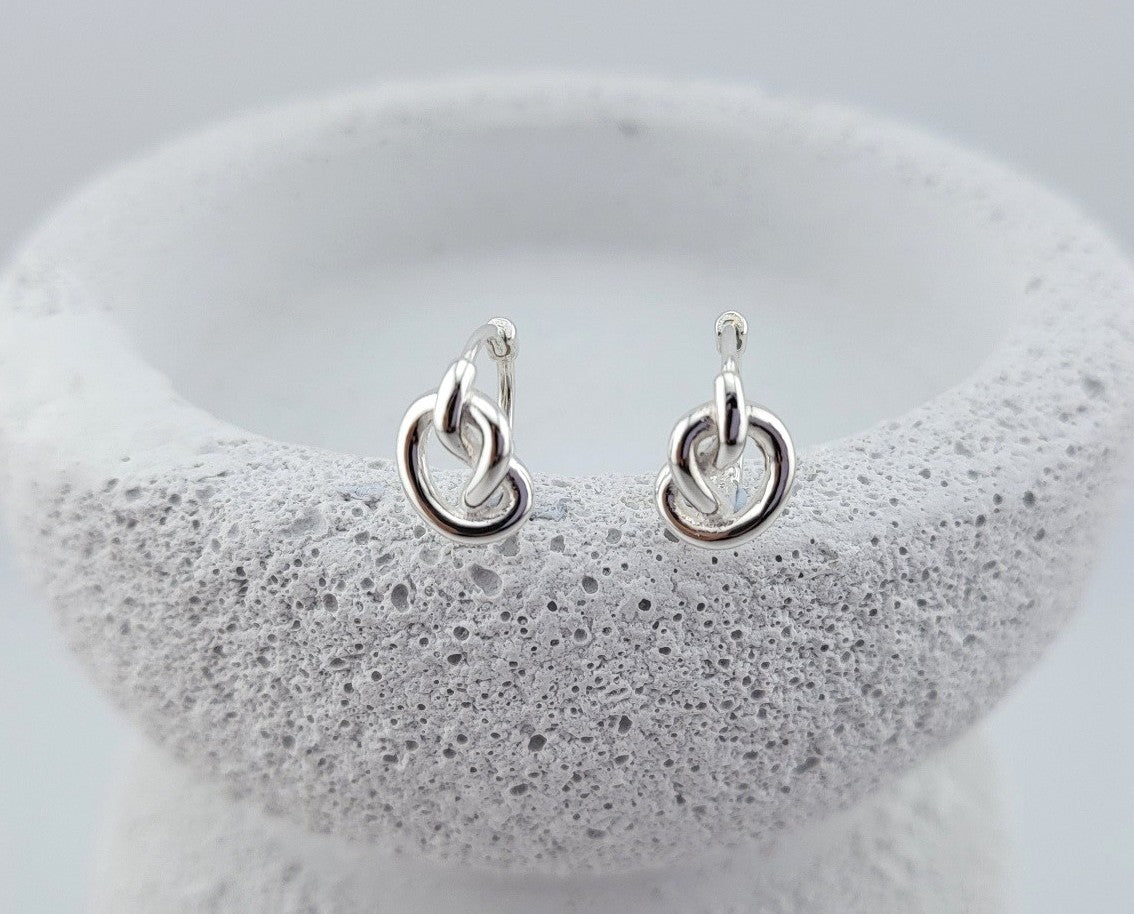 Sterling Silver Infinity Link Huggies