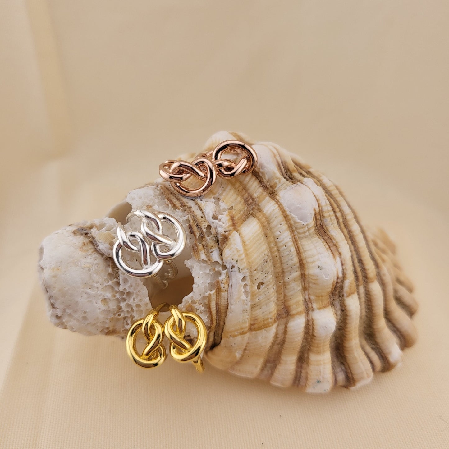Gold Plated Sterling Silver Infinity Link Huggies